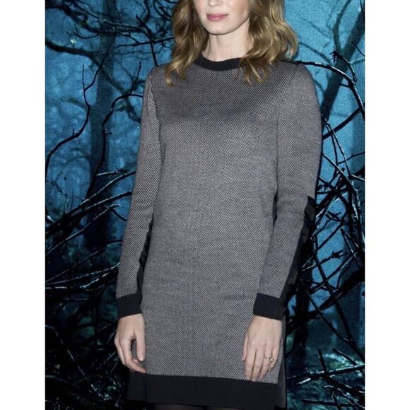 3.1 Phillip Lim Luxury Wool Silk Blend Sweater Dress Black & White Size Medium - Picture 2 of 9